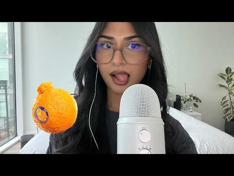 asmr close whispers | eating an orange and yapping away 🍊