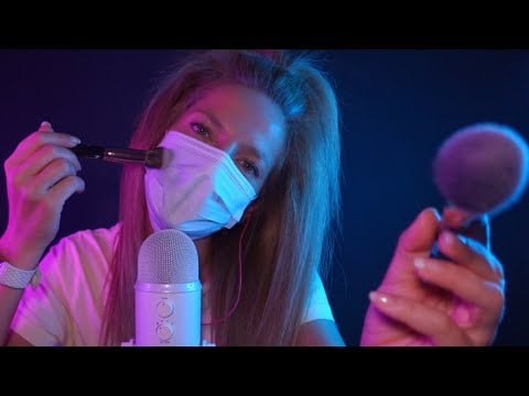 ASMR | Mic Brushing + Mouth Sounds | Masked Edition 😷