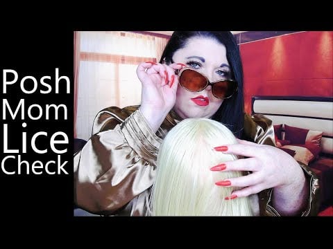 ASMR Posh Mom Lice Check | Rat Tail Comb, Long Nails, Whisper, Hair Brushing