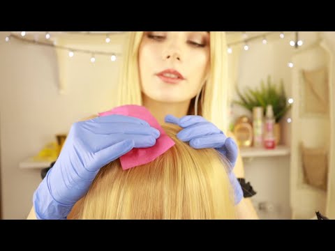 ASMR Scalp Check Roleplay binaural, wearing gloves