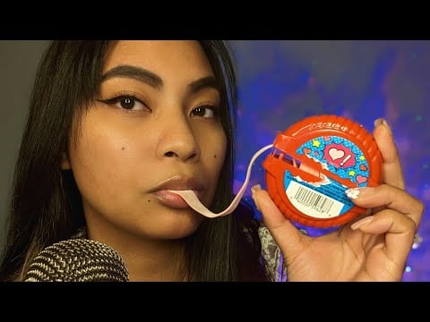 ASMR Chewing Hubba Bubba BubbleTape And Tracing Your Face