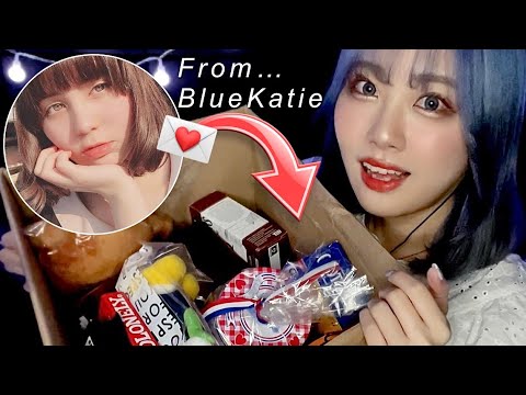 【開封ASMR】誕生日にBlueKatieちゃんから大きな箱が届いた！📦｜@ASMRBlueKatie コラボ