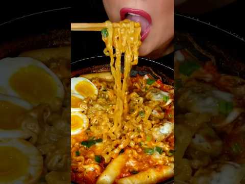 BULDAK CARBONARA NOODLES #asmr #buldak #noodles #food #korean #eat #mukbang