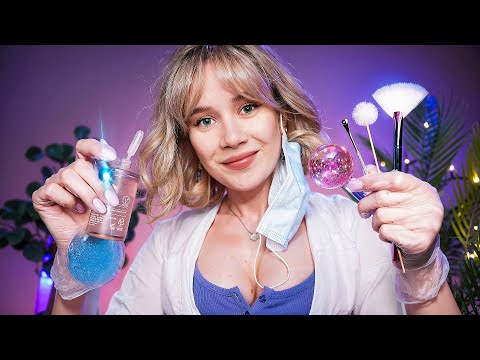 ❗️ АСМР ВРАЧ ДЕРМАТОЛОГ 👩‍⚕️ Осмотр и Уход за Кожей Лица, Ушек и Головы asmr doctor exam skincare