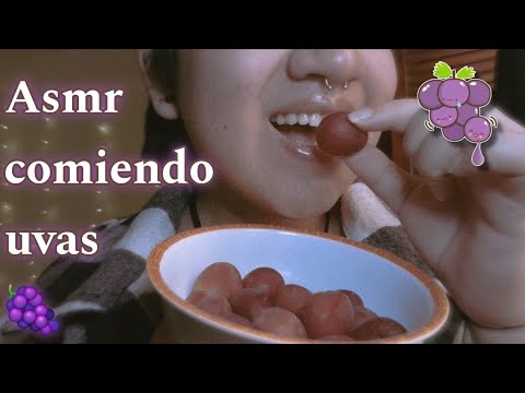 Asmr en español COMIENDO uvas 🍇 (Eating sounds)