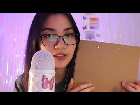 ASMR - asking you questions until you fall asleep | writing sounds & hand movements, whispering