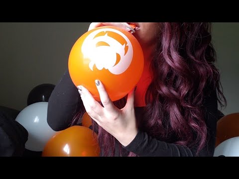 ASMR Playing With Halloween Balloons, Tapping, Kisses, Air, Popping with teeth, nails, and feet