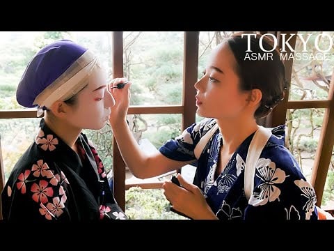 ASMR 舞妓さん風の白塗りメイク - Japanese Traditional Makeup