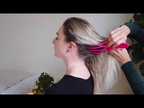 ASMR super tingly and calming hair play session on Shianne (whisper, braiding, brushing)