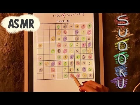 😴 iPad ASMR - Colored Sudoku 🎨  - clicky whispers