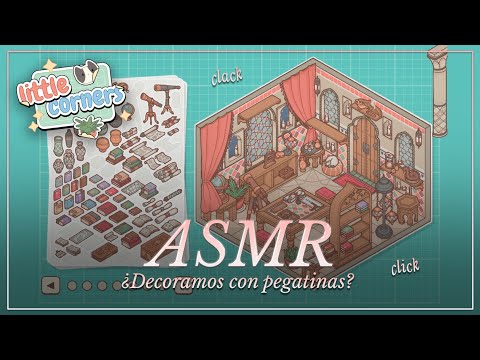 ASMR ✧ ¿Decoramos la casa de un mago con pegatinas? 🖼️ Little Corners [susurros, mic scratching]