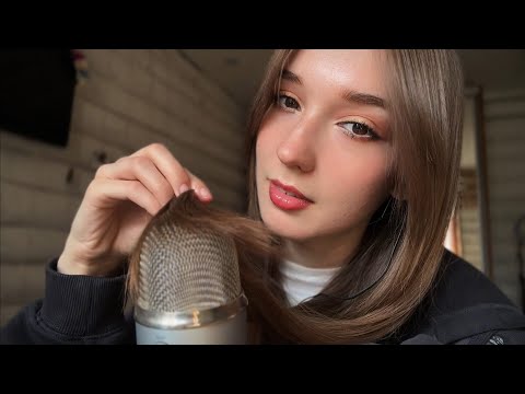 ASMR Близкий шёпот + звуки волос 