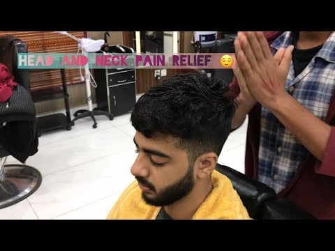 ASMR Skin cracking Head Neck,Shoulder and Face massage by adnan barber Deep tissue massage