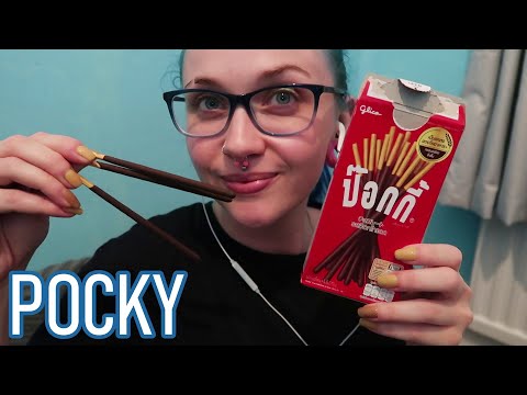 ASMR Munching On Chocolate Pocky (Crunchy Eating Sounds)