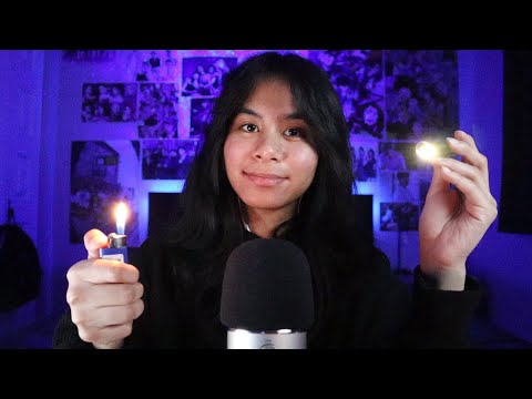ASMR light triggers and lighter play (close whispering)
