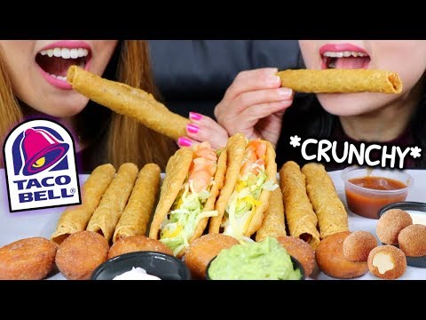 ASMR TACO BELL (ROLLED CHICKEN TACOS, CINNABON DELIGHTS, CHALUPAS) 타코벨 리얼사운드 먹방 | Kim&Liz ASMR