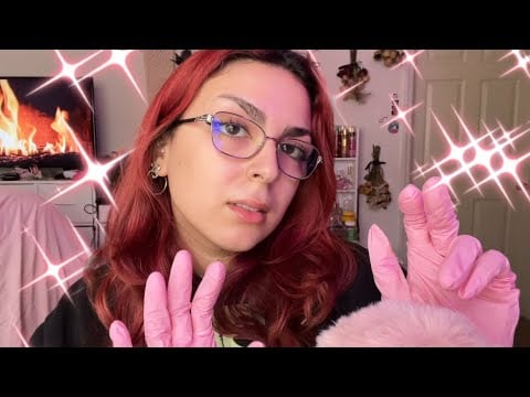 ASMR | high sensitivity latex glove and mouth sounds | face touching, personal attention