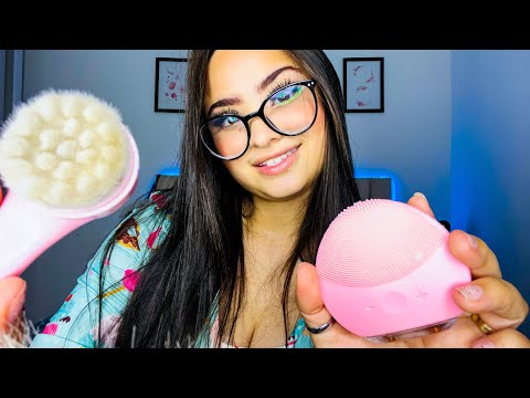 ASMR:NAMORADA CARINHOSA FAZENDO SUA SKIN CARE.￼