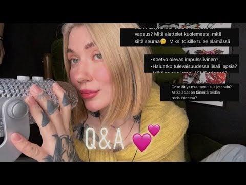 ASMR Suomi - Vastaan teidän kysymyksiin 💕 (naputtelua ja lähikuiskauksia)