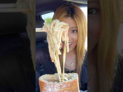 EVERYTHING WE FOUND INSIDE $500 STUFFED BREAD... #shorts #viral #mukbang