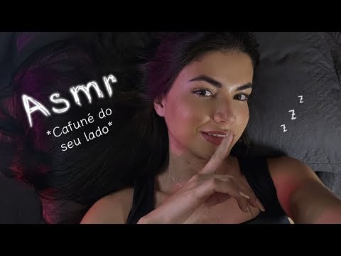 ASMR Te colocando pra dormir com cafuné *Dormindo do seu lado + som de chuva* 🌧🌙