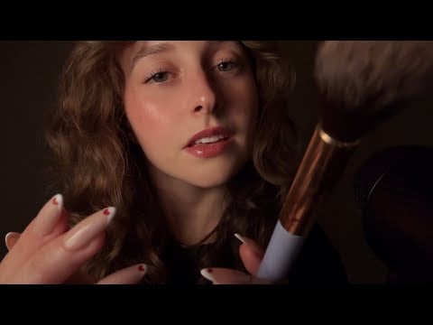 ASMR doing my makeup while I do yours (LOTS of clicky whispers)