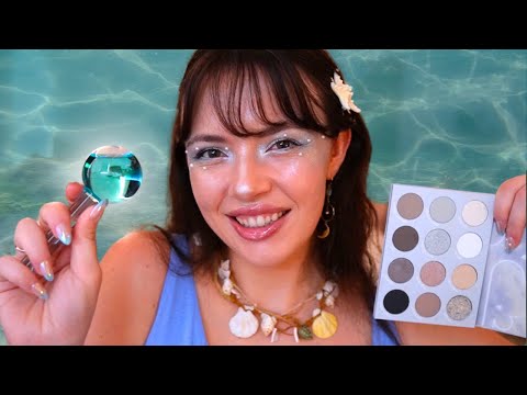 ASMR Mermaid Pampers You 🧜‍♀️  (makeup, skincare, pampering, ocean ambience)