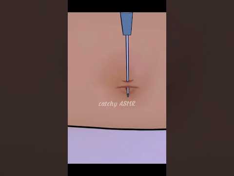 belly button piercing removal| ASMR treatment animation#animation #asmrsounds #asmr #trendingshorts