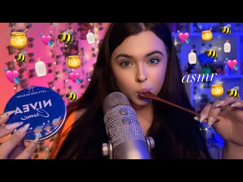 АСМР💘ИТИНГ КРЕМА NIVEA И МЁДА🍯ASMR EATING CREAM NIVEA AND HONEY🧴💘