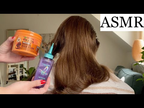 ASMR | Hair serum & papaya hair mask treatment 🌛✨💛 (no talking)