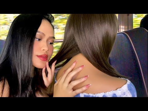 ASMR 😍 Girl Who’s OBSESSED With You Plays W/ Your Hair + Back Scratch On School Bus Roleplay 