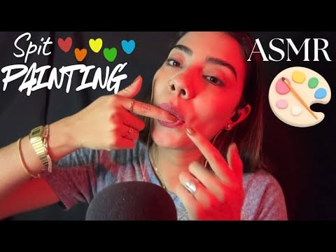ASMR ☆ SPIT PAINTING + MOUTH SOUNDS extremos⚠️💗💗💗 