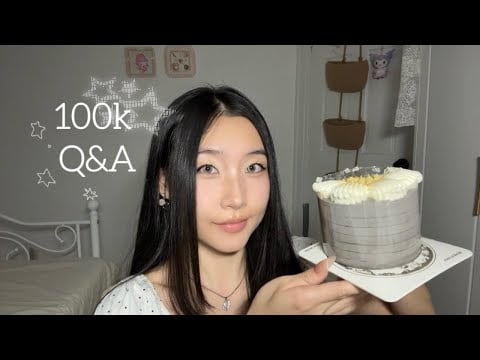 [ASMR] 100K Q&A🤍🎉Cake Mukbang 