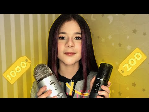 ASMR Sons de boca no MICROFONE de 1000R$ vs 200R$ (tapping e +)