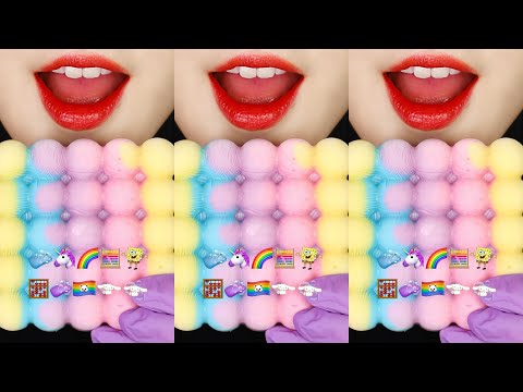 VERTICAL MUKBANG WAX CANDY, CANDIED JELLY ASMR EMOJI FOOD ASMR 🧮
