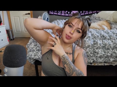 ASMR- Muscle Scratching / Skin Scratching 💖 Strap Snapping Sounds 💖