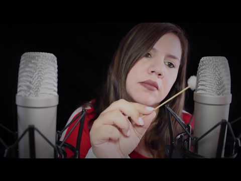 Mic Brushing, Feathers, Up Close Whispering ASMR Mic Touching Trigger