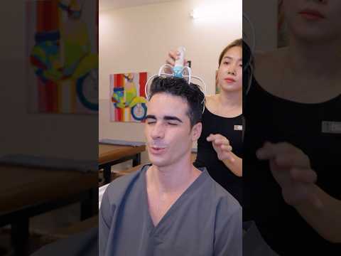 ASMR: Satisfying Barbershop Treatment with Scalp Analysis and Head Massage! #shorts
