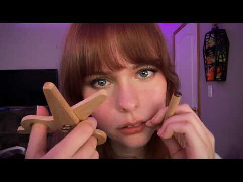 ASMR Wooden Makeup and Hair Cut In School Cafeteria (Tingly Pampering)