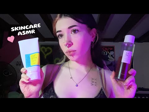 Doing My Skincare Routine on Us ASMR | Tapping, Lid Sounds, Liquid Sounds, Hand Movements, Rambling