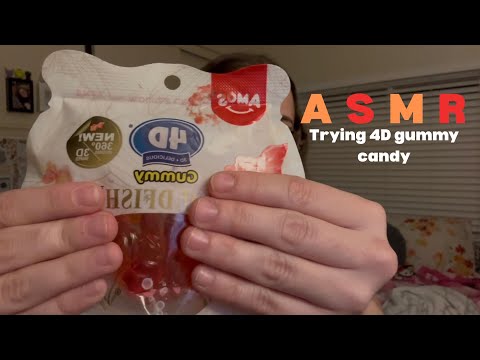 ASMR trying 4D gummy candy *mouth sounds*whispering*