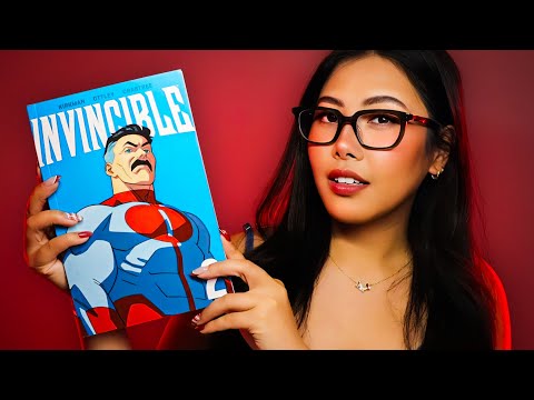 ASMR 📖 Reading MORE 'INVINCIBLE' Comics 💥 Soft Whispers & Paper Tracing For Sleep 💤 Volume 2