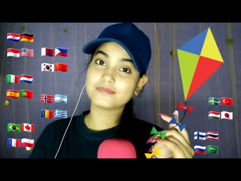 ASMR *Kite* in 25 Different Languages with Tingly Mouth Sounds