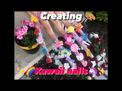 CREATING KAWAII NAILS!!💖💅🌈🦄