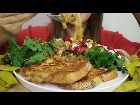 ASMR POTATO HASH / FRENCH TOAST / SAUSAGE / PEPPERONI / no talking / CREMA ASMR #asmr #hash #mukbang