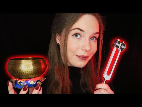 EXPERIMENTAL ASMR - Tuning Forks & Singing Bowls - Upclose Ear to Ear Whisper