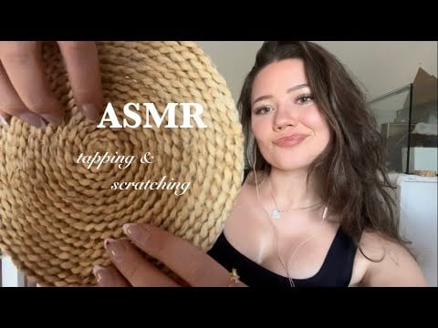 ASMR - wood & cork tapping and scratching + whispering II asmr deutsch/German