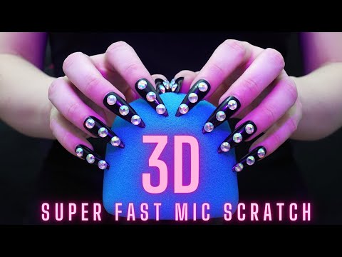 Asmr Fast and Aggressive Mic Scratching - Brain Scratching with Long Nails | No Talking for Sleep 4K