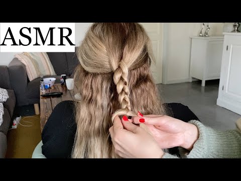 ASMR | Hair styling with Mom 🧚🏼‍♀️ braids, spraying sounds, hair brushing, hair play (no talking)