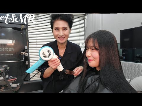 미용실 ASMR  반곱슬 뿌리 매직   semi-curly root magic/Korean hair salon